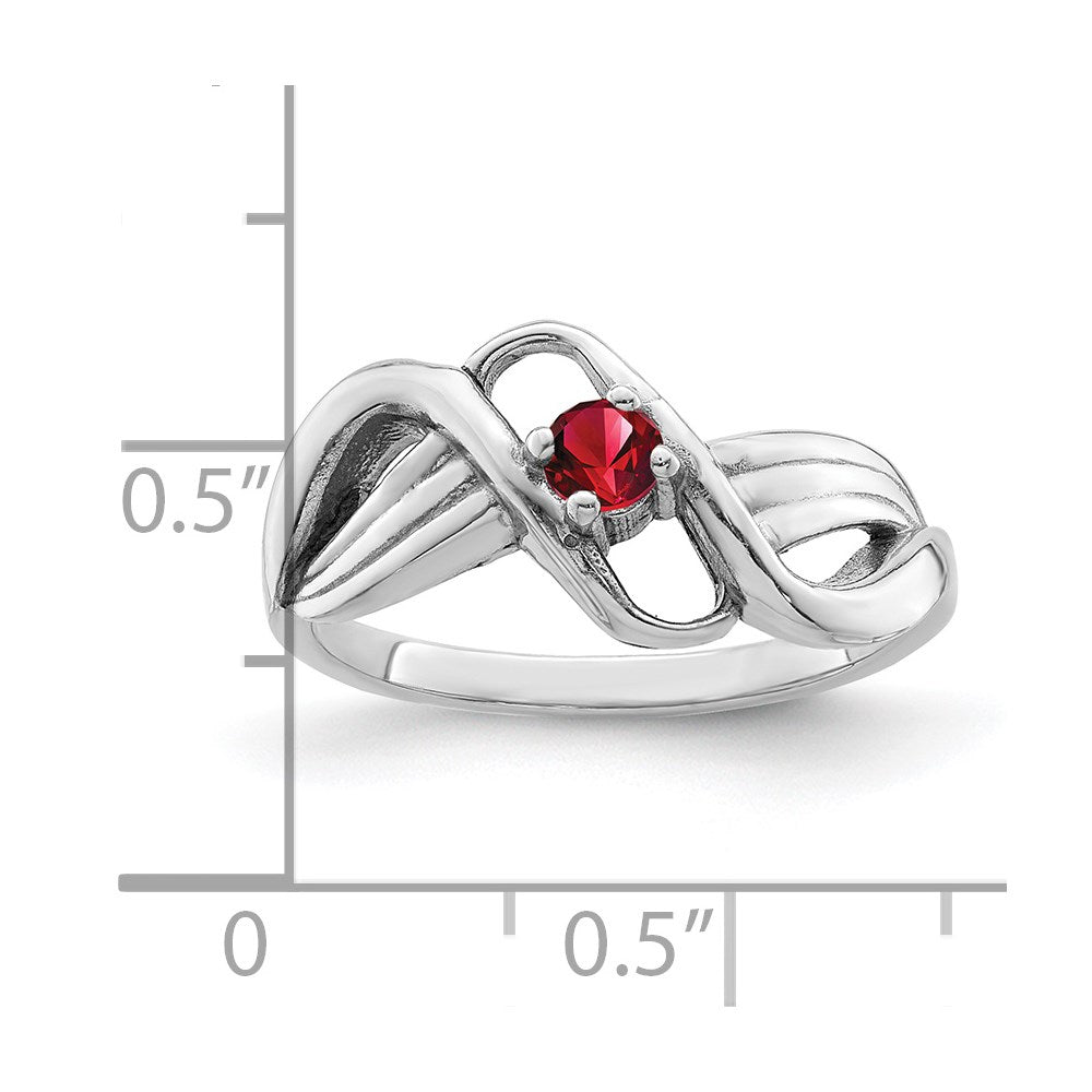 14k White Gold Synthetic 1 stone Family Jewelry Ring