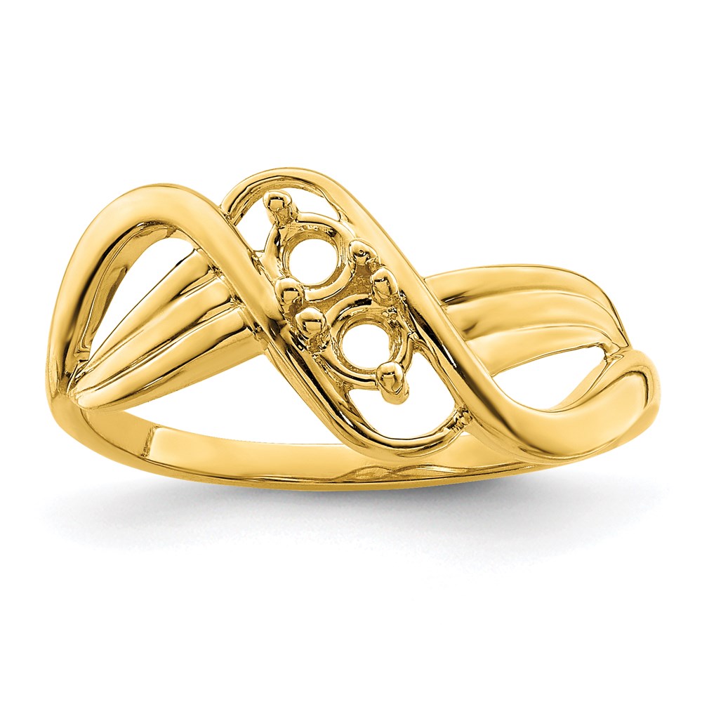 14k Synthetic 2 stone Family Jewelry Ring