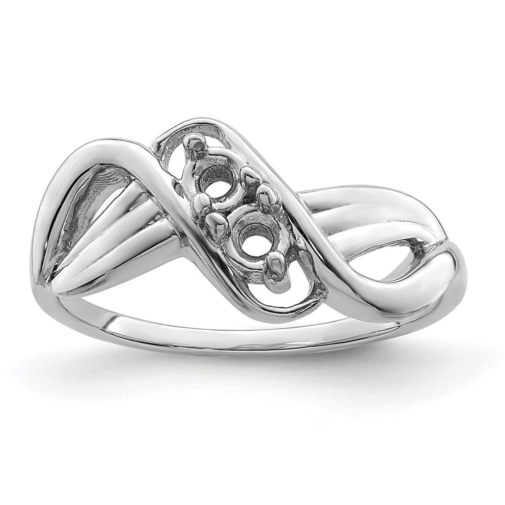 14k White Gold Synthetic 2 stone Family Jewelry Ring