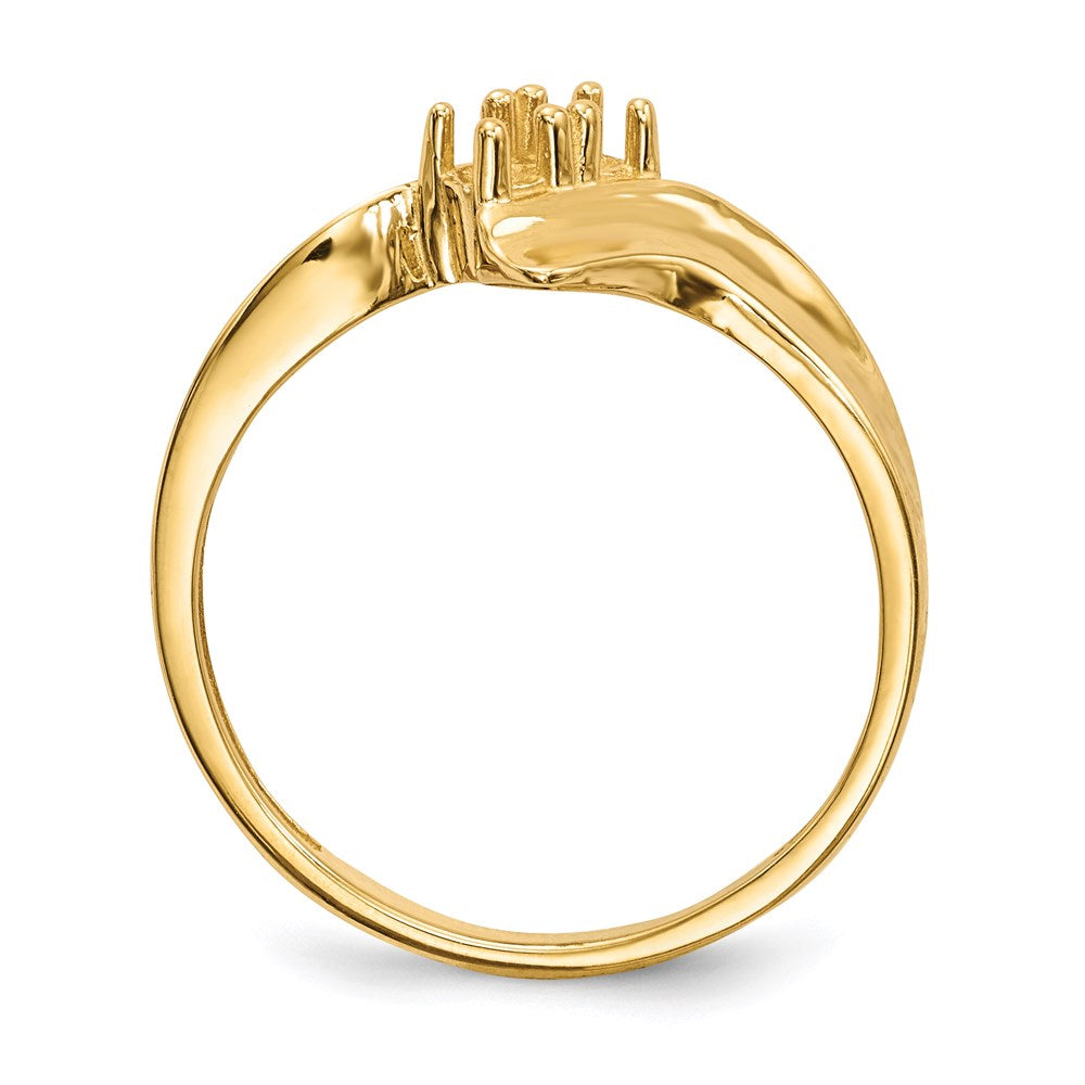 14k Polished 2-Stone Mothers Ring Mounting