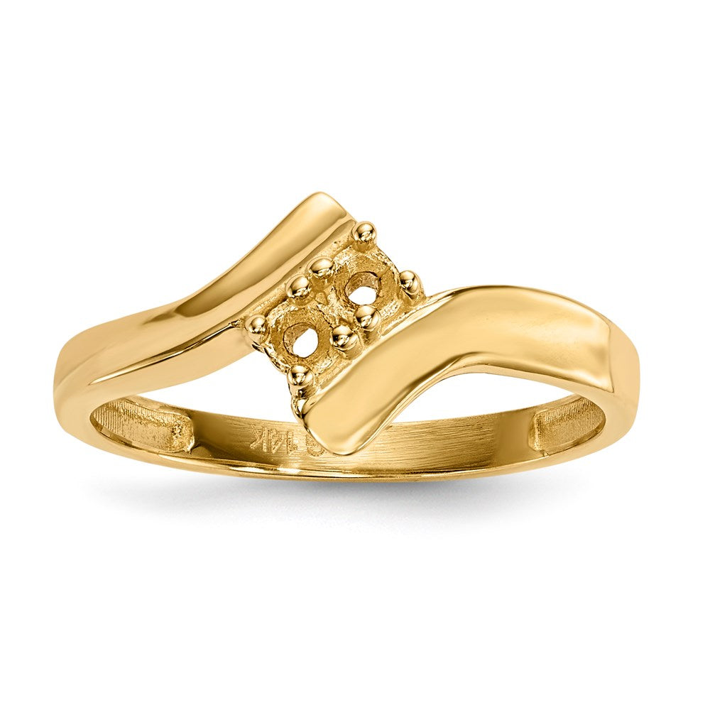 14k Polished 2-Stone Mothers Ring Mounting