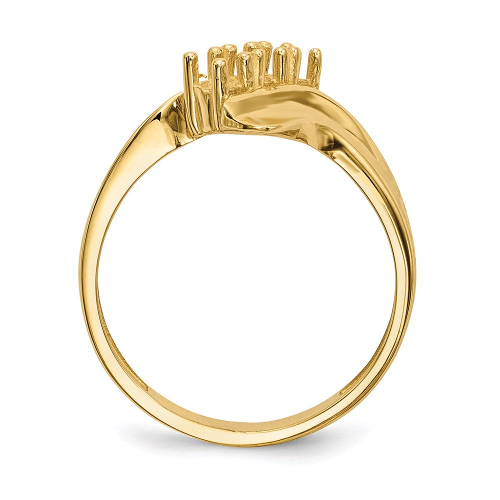 14k Polished 3-Stone Mothers Ring Mounting
