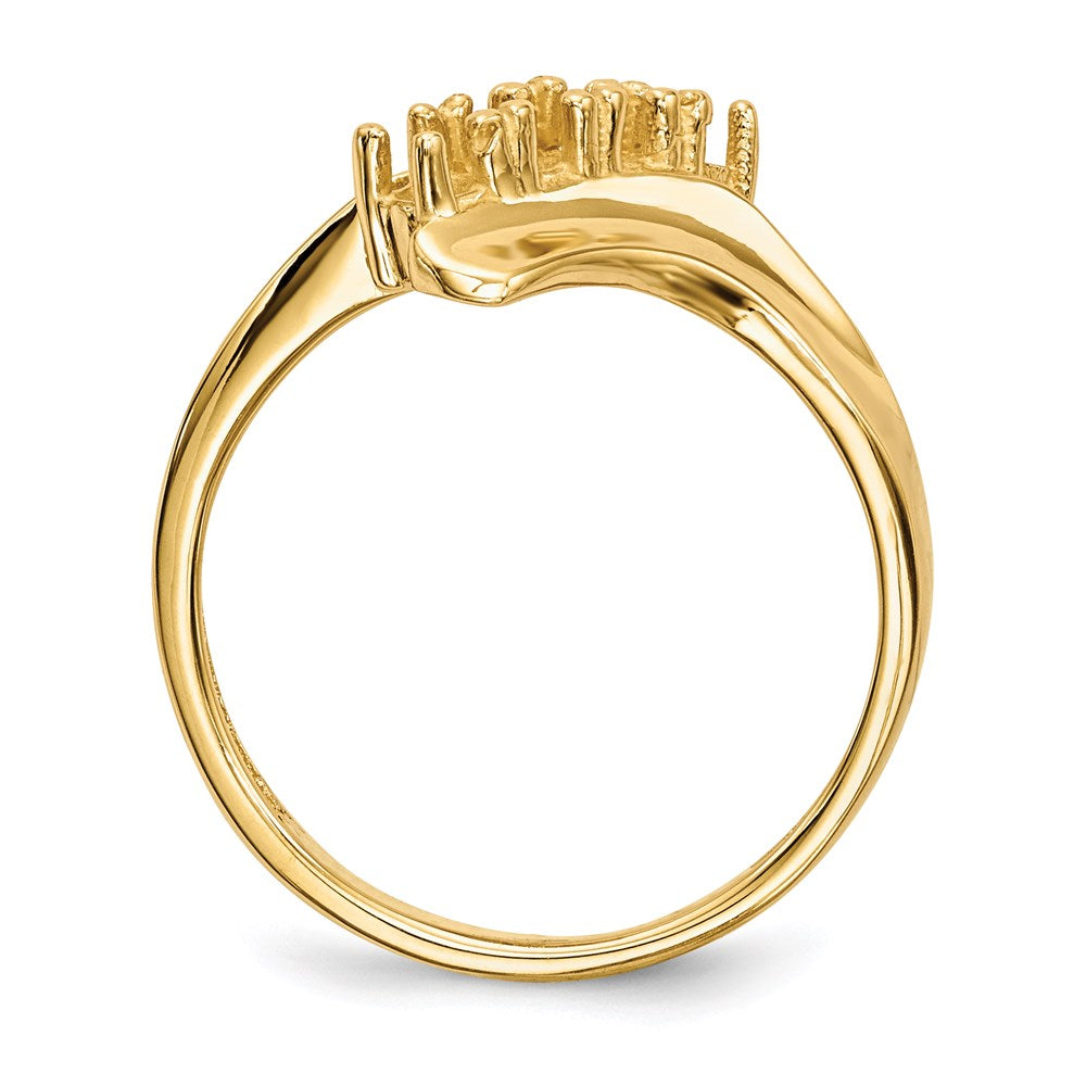 14k Polished 4-Stone Mothers Ring Mounting