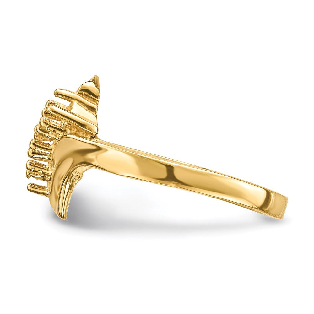 14k Polished 4-Stone Mothers Ring Mounting