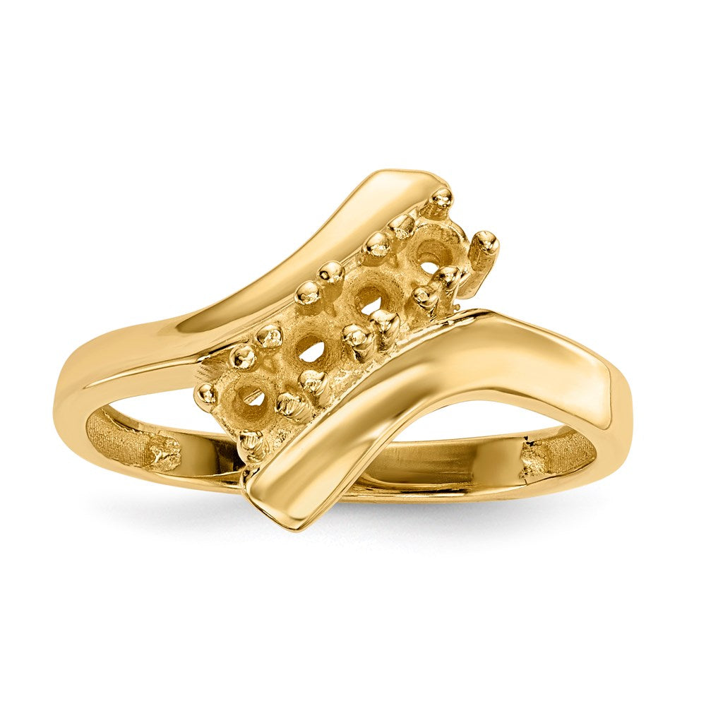 14k Polished 4-Stone Mothers Ring Mounting