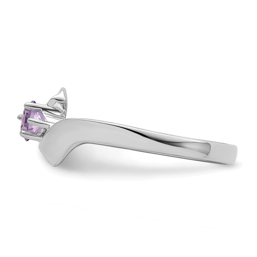 14k White Gold Polished 1-Stone Mothers Ring Mounting