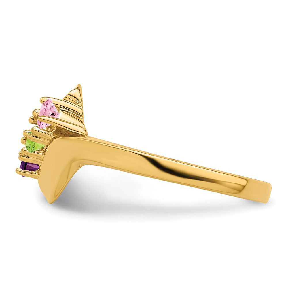 14k Synthetic Family Jewelry Ring