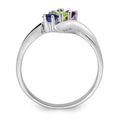 14k White Gold Synthetic Family Jewelry Ring