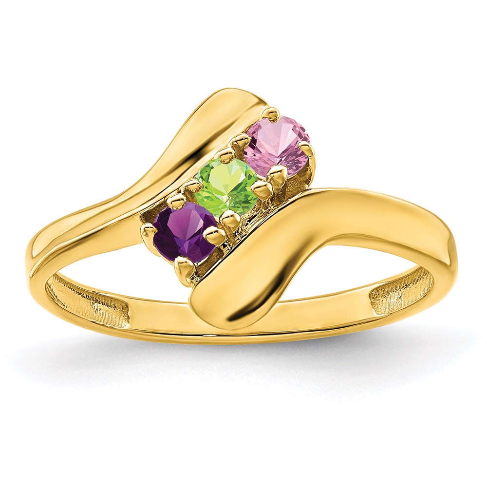 14k Synthetic Family Jewelry Ring