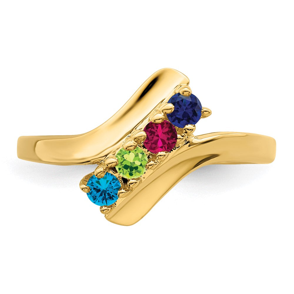 14k Polished 4-Stone Mothers Ring Mounting