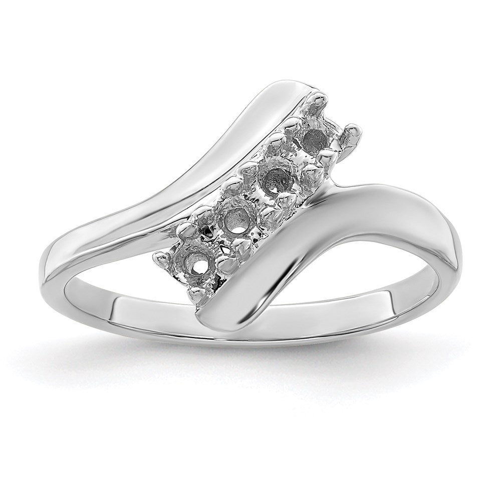 14k White Gold Synthetic Family Jewelry Ring