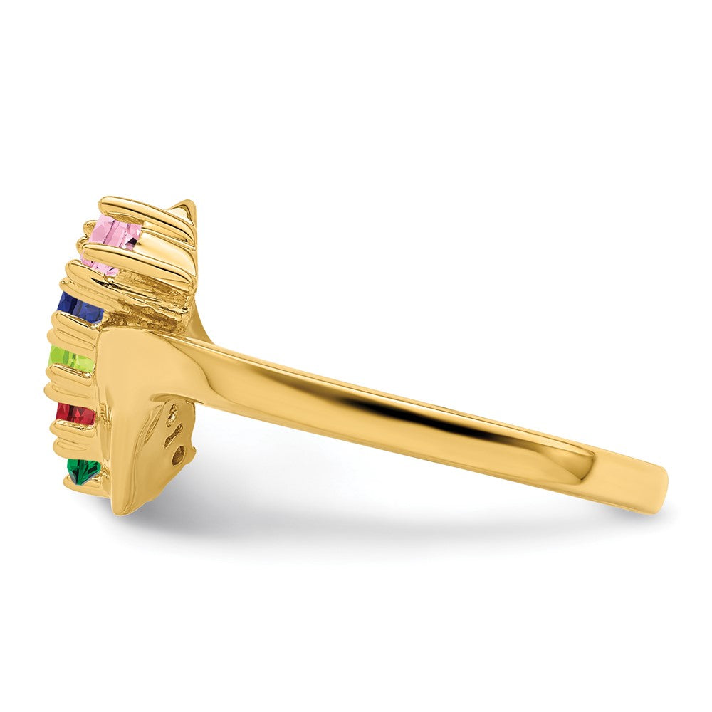 14k Synthetic Family Jewelry Ring