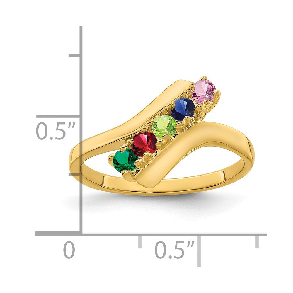 14k Synthetic Family Jewelry Ring