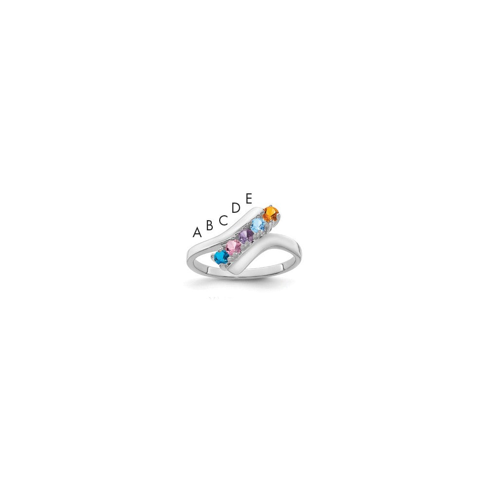 14k White Gold Family Jewelry Ring