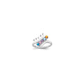 14k White Gold Synthetic Family Jewelry Ring