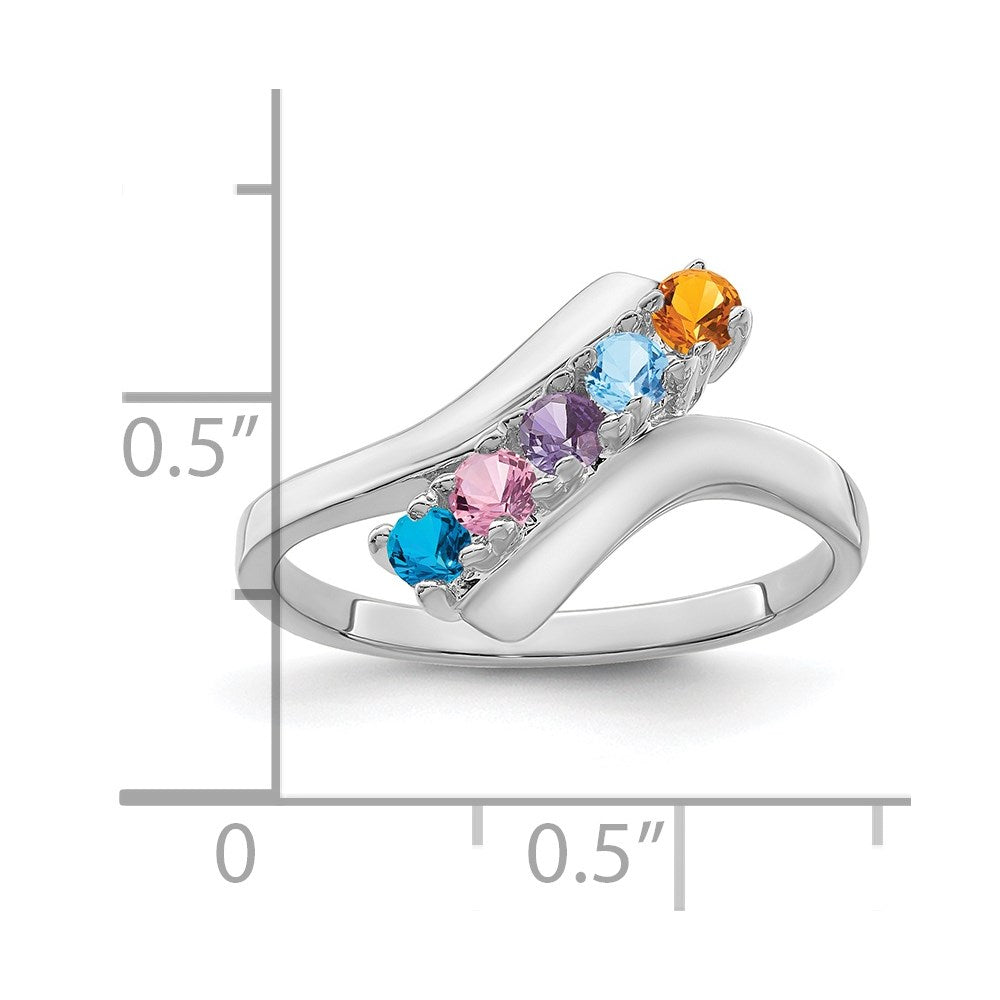 14k White Gold Family Jewelry Ring