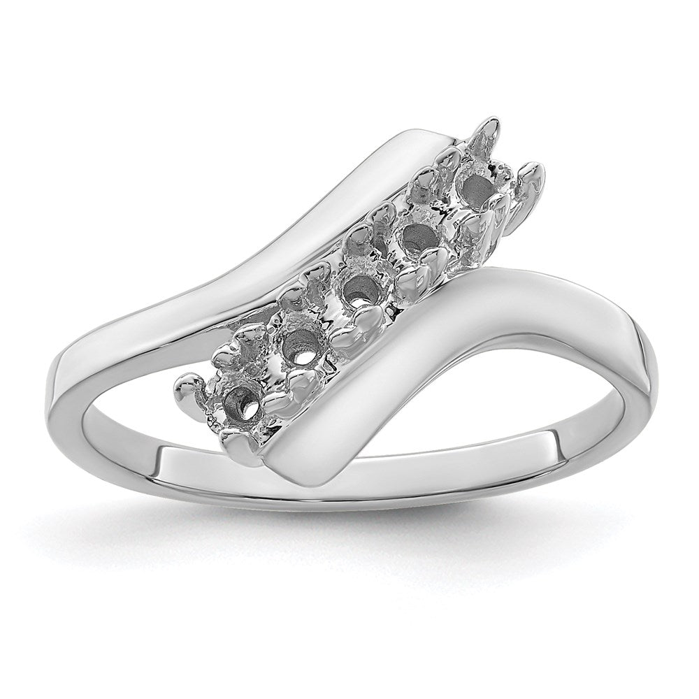 14k White Gold Synthetic Family Jewelry Ring