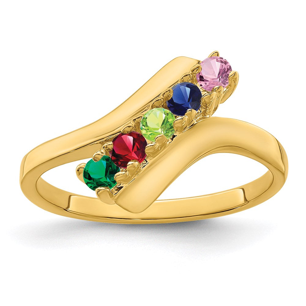 14k Synthetic Family Jewelry Ring