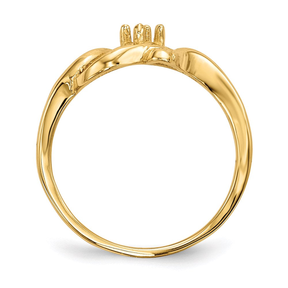 14k Polished 1-Stone Mothers Ring Mounting