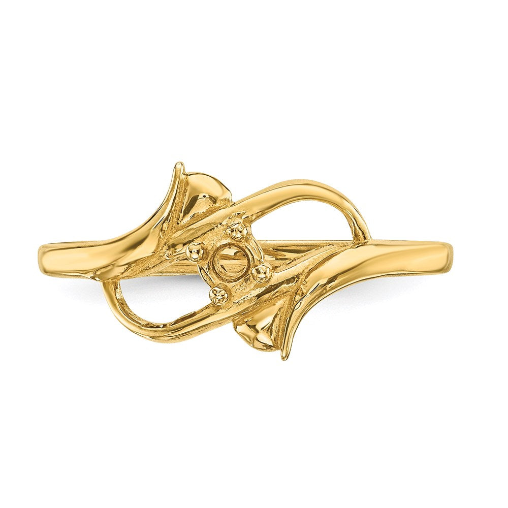 14k Polished 1-Stone Mothers Ring Mounting