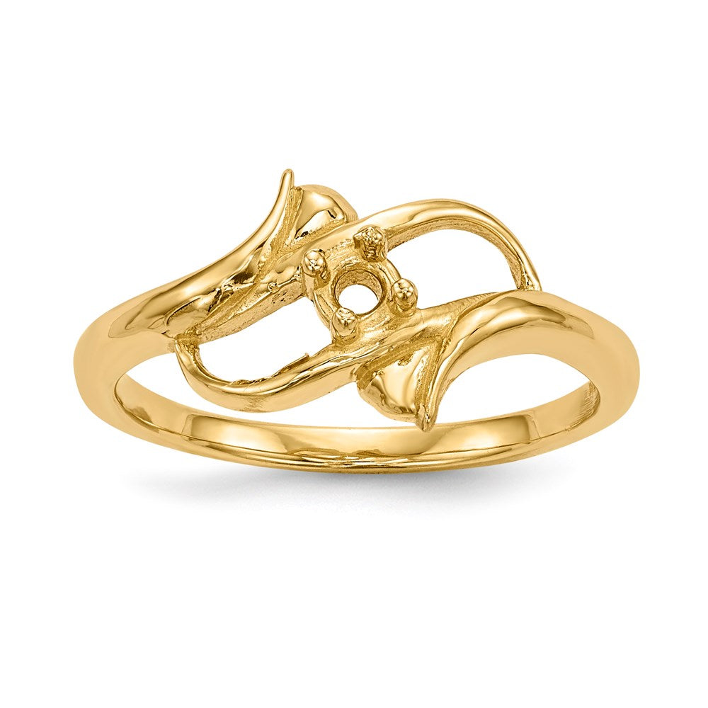 14k Polished 1-Stone Mothers Ring Mounting