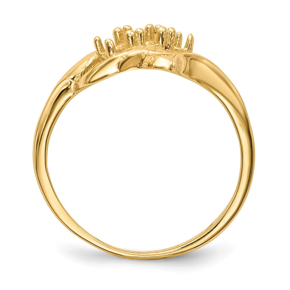 14k Polished 3-Stone Mothers Ring Mounting