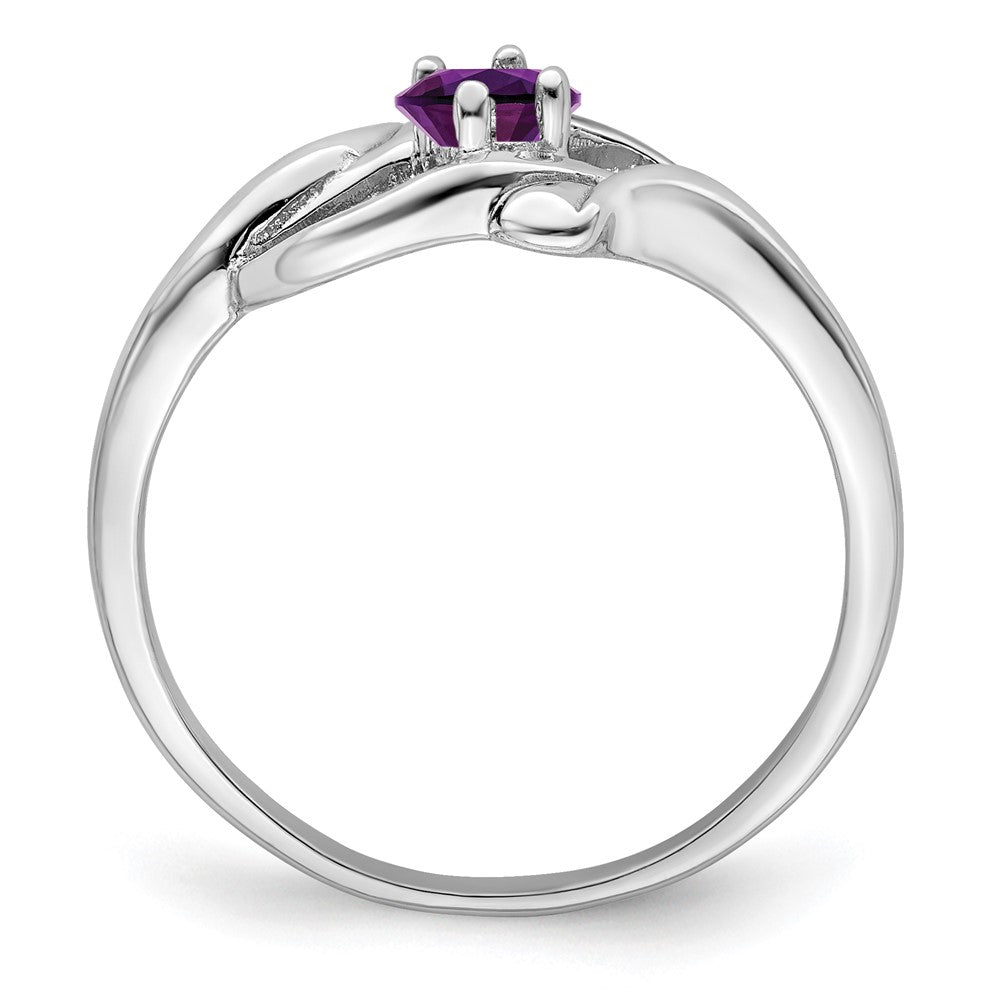 Sterling Silver Rhodium-plated Genuine Stone Family Jewelry Ring