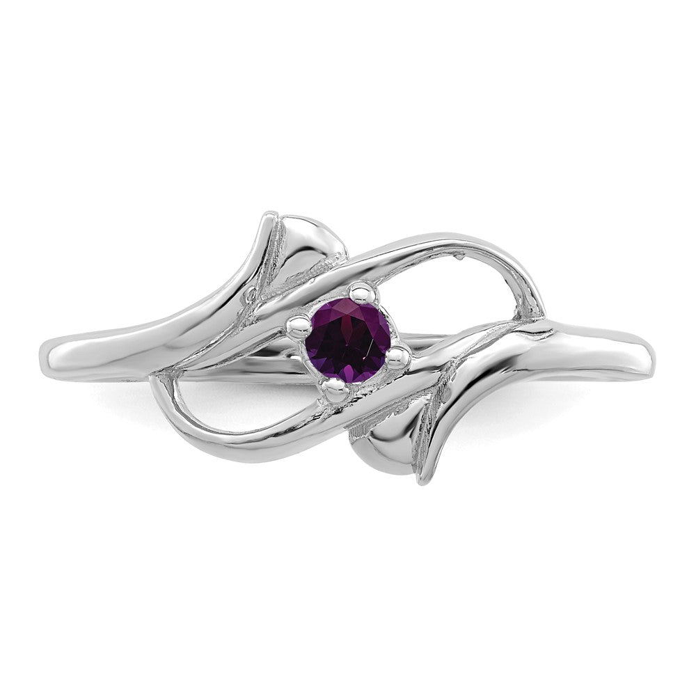 Sterling Silver Rhodium-plated Genuine Stone Family Jewelry Ring