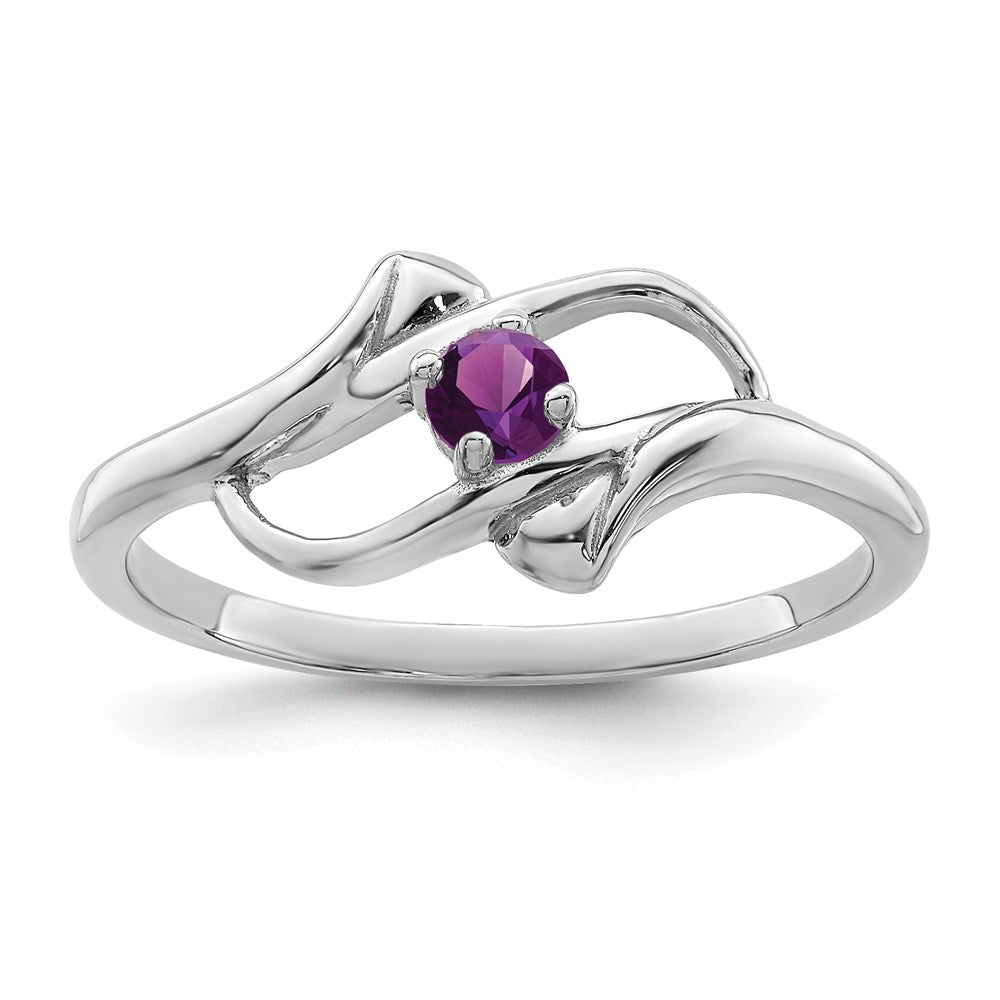 14k White Gold Synthetic Family Jewelry Ring
