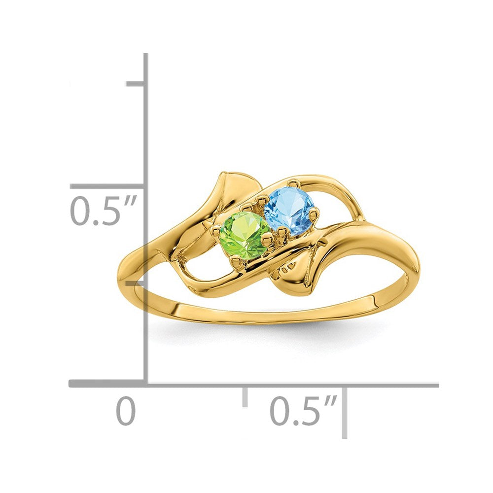 14k Synthetic Family Jewelry Ring