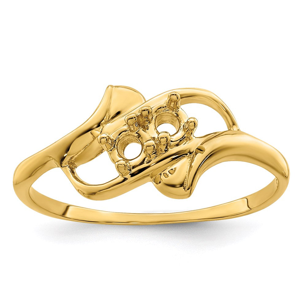 14k Genuine 2 Stone Mother's Ring