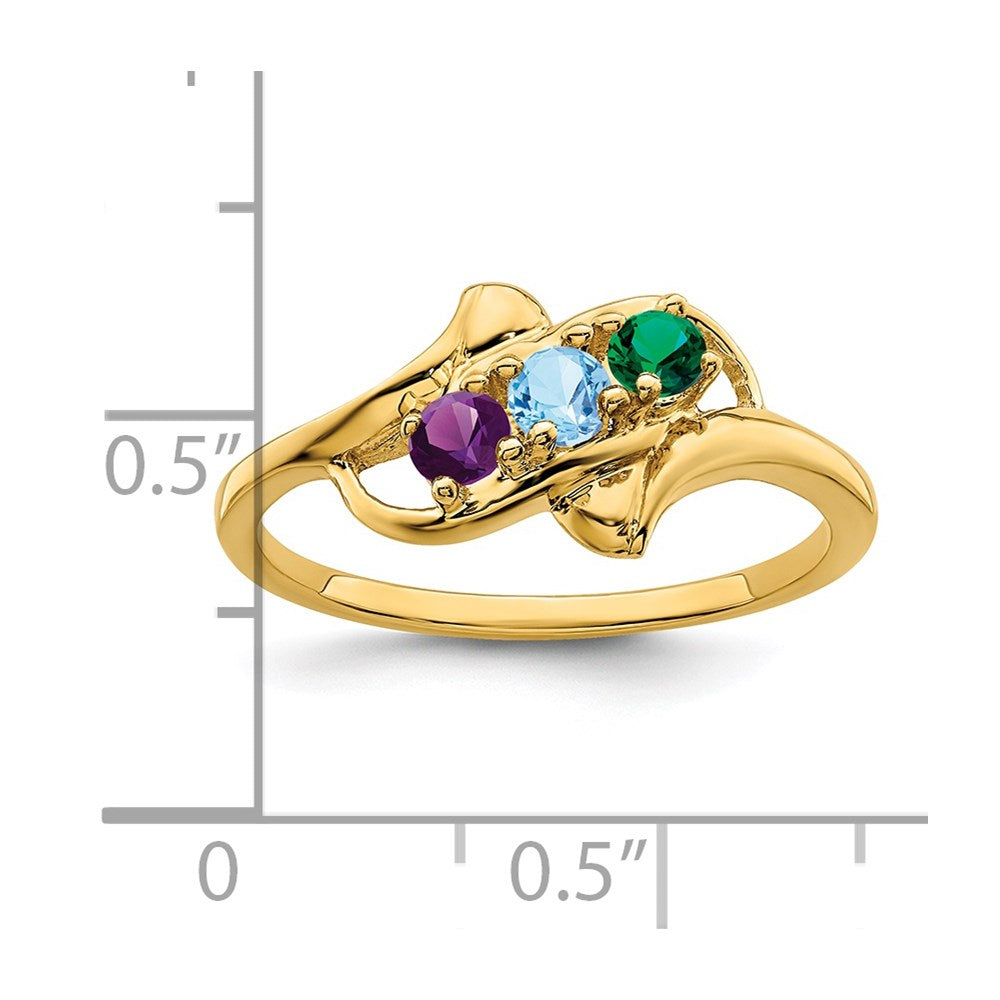 14k Synthetic Family Jewelry Ring