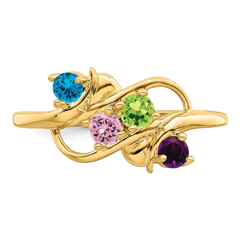14k Synthetic Family Jewelry Ring