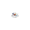 14k White Gold Genuine 4 Stone Mother's Ring