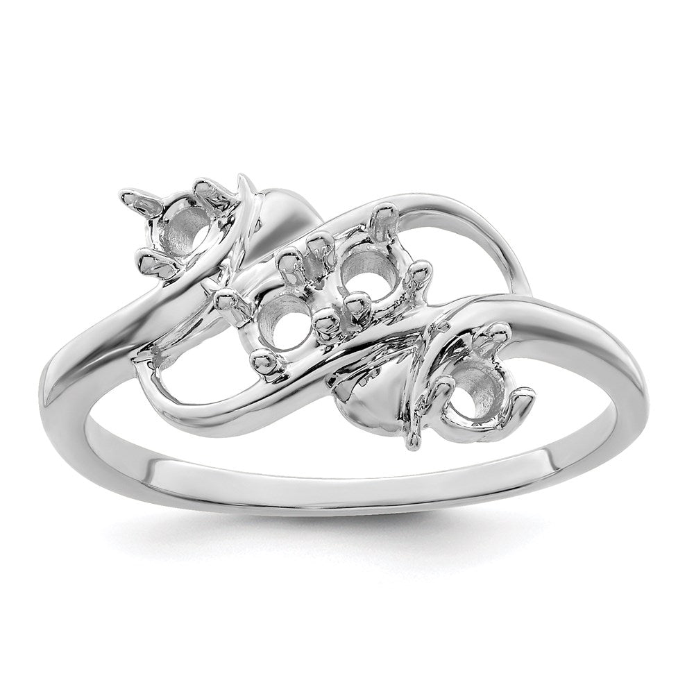 14k White Gold Synthetic Family Jewelry Ring