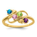 14k Polished 4-Stone Mothers Ring Mounting