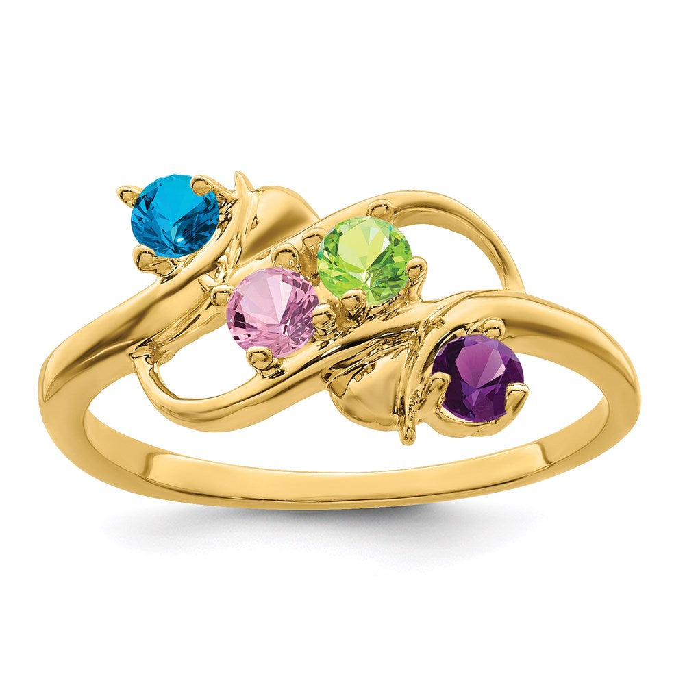 14k Synthetic Family Jewelry Ring