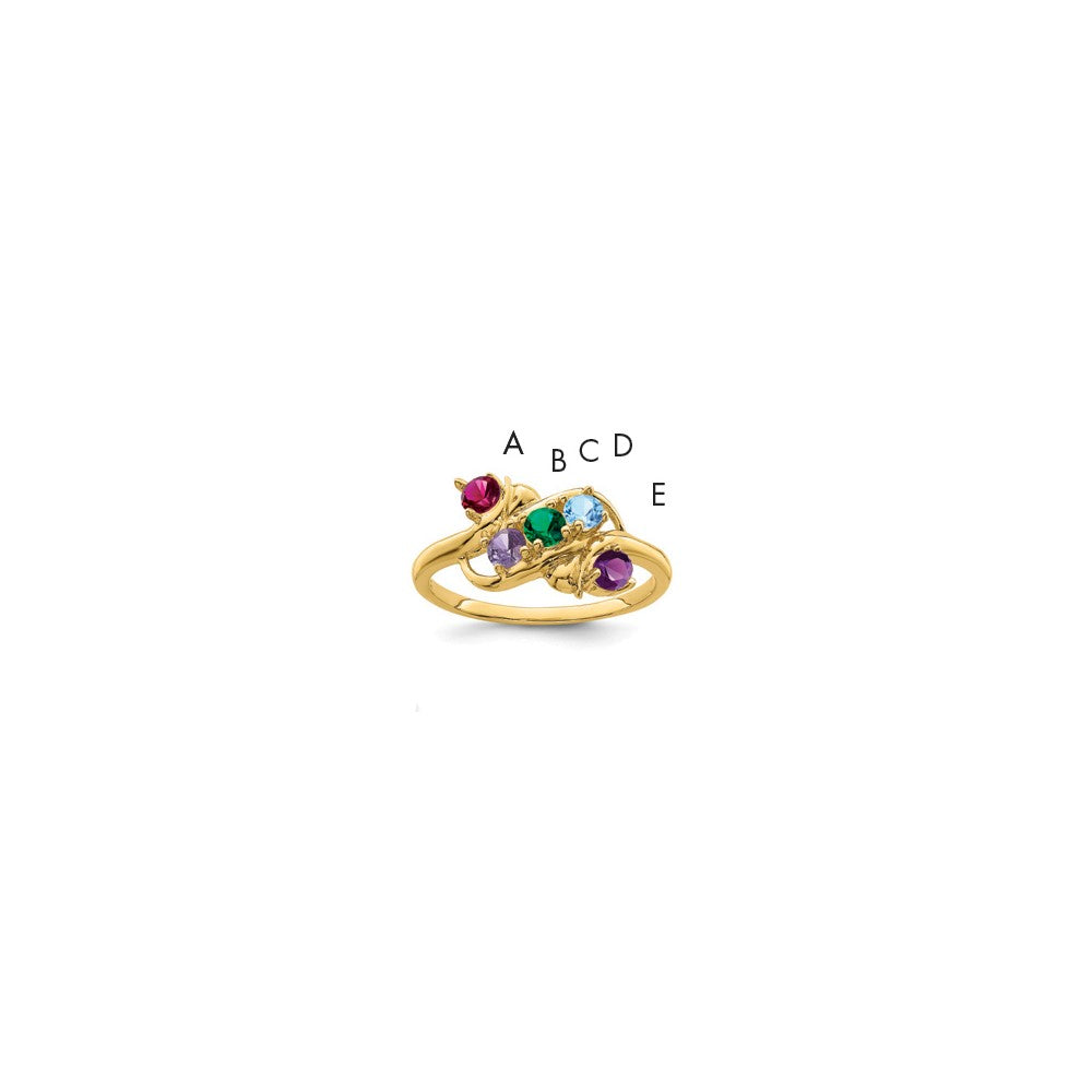 14k Synthetic Family Jewelry Ring