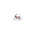14k White Gold Polished 5-Stone Mothers Ring Mounting