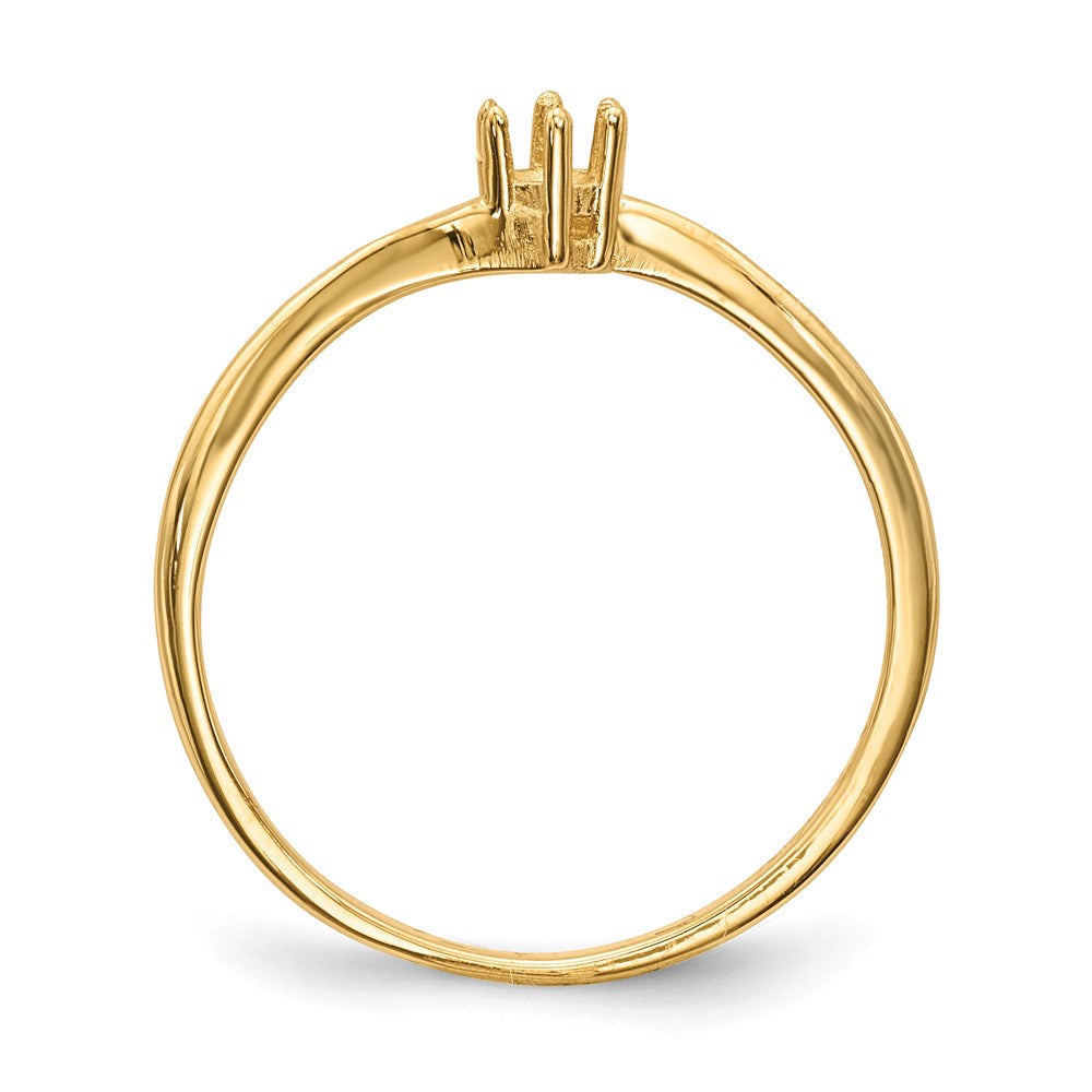 14k Polished 1-Stone Mothers Ring Mounting