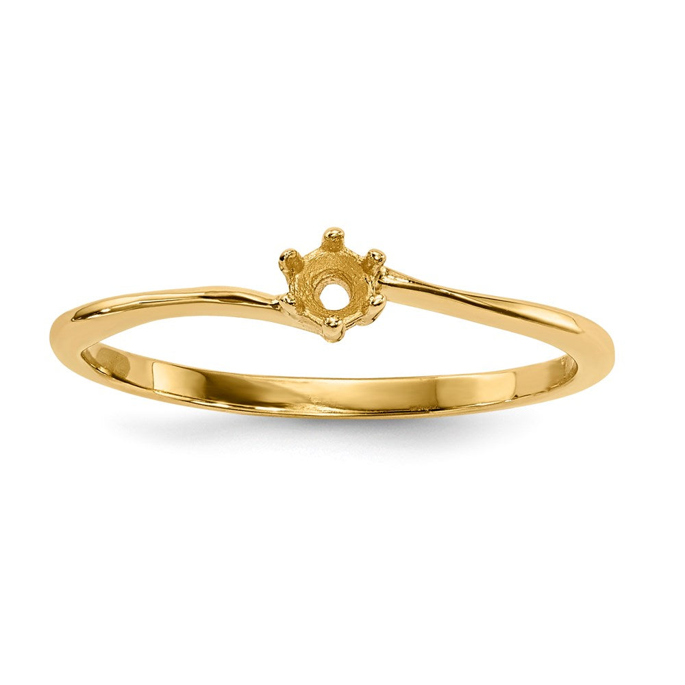 14k Polished 1-Stone Mothers Ring Mounting