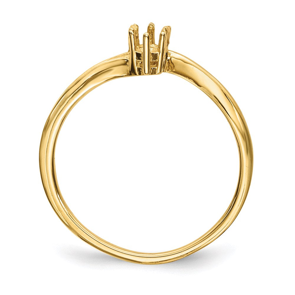14k Polished 2-Stone Mothers Ring Mounting