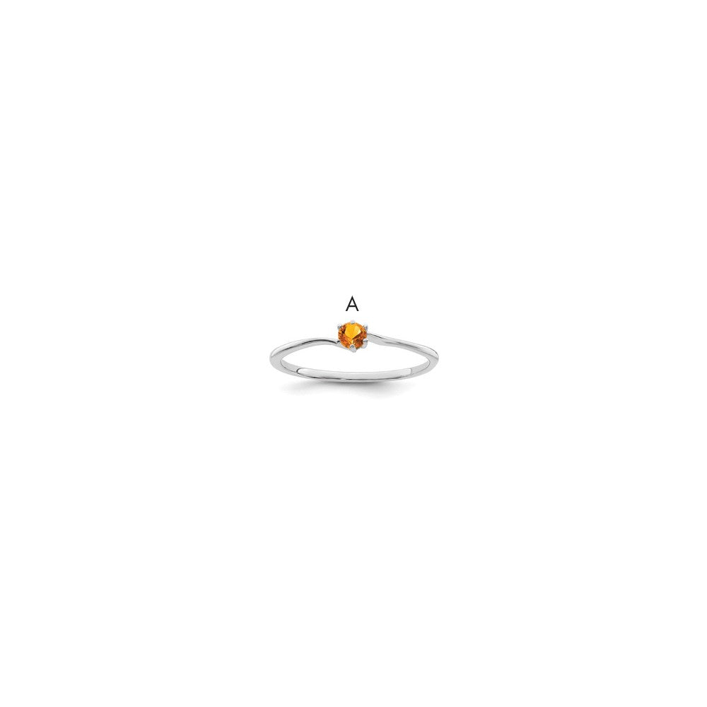 14k White Gold 3mm Synthetic Family Jewelry Ring