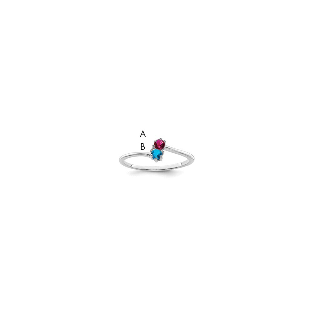 14k White Gold Synthetic Family Jewelry Ring