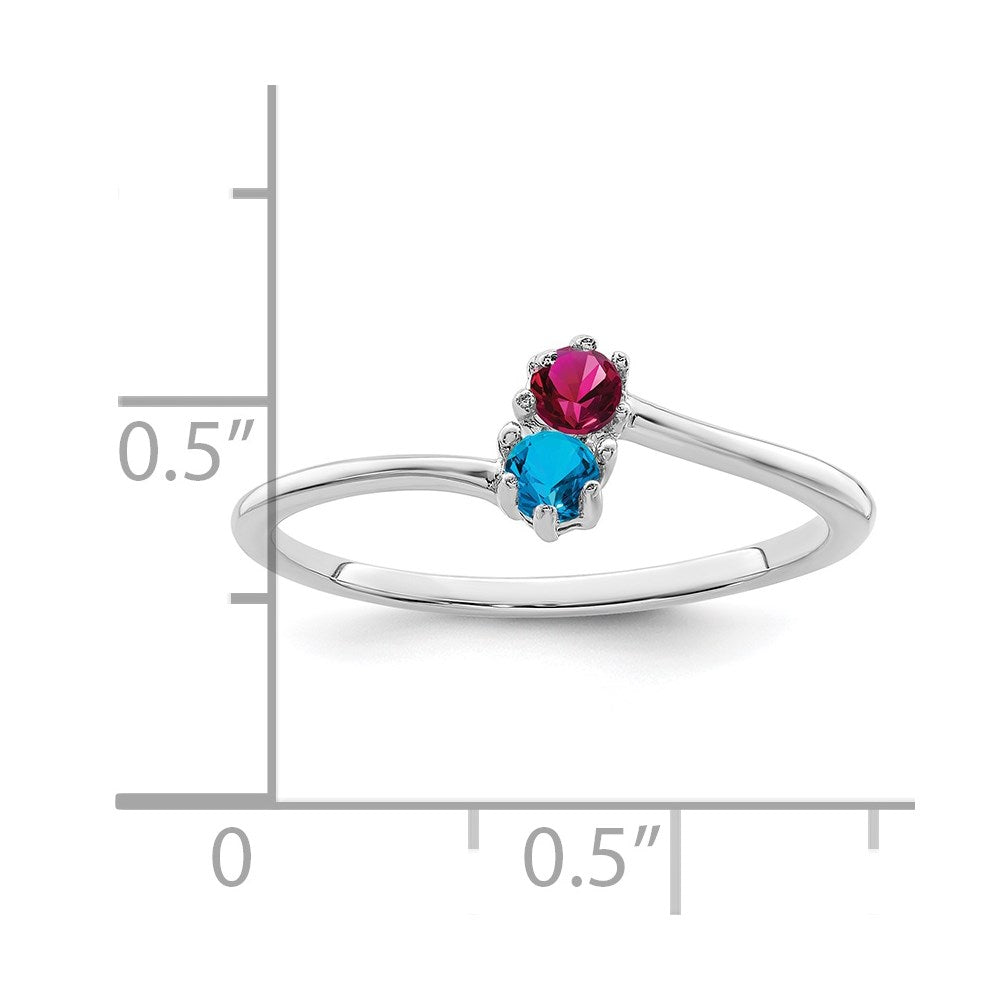 14k White Gold Family Jewelry Ring