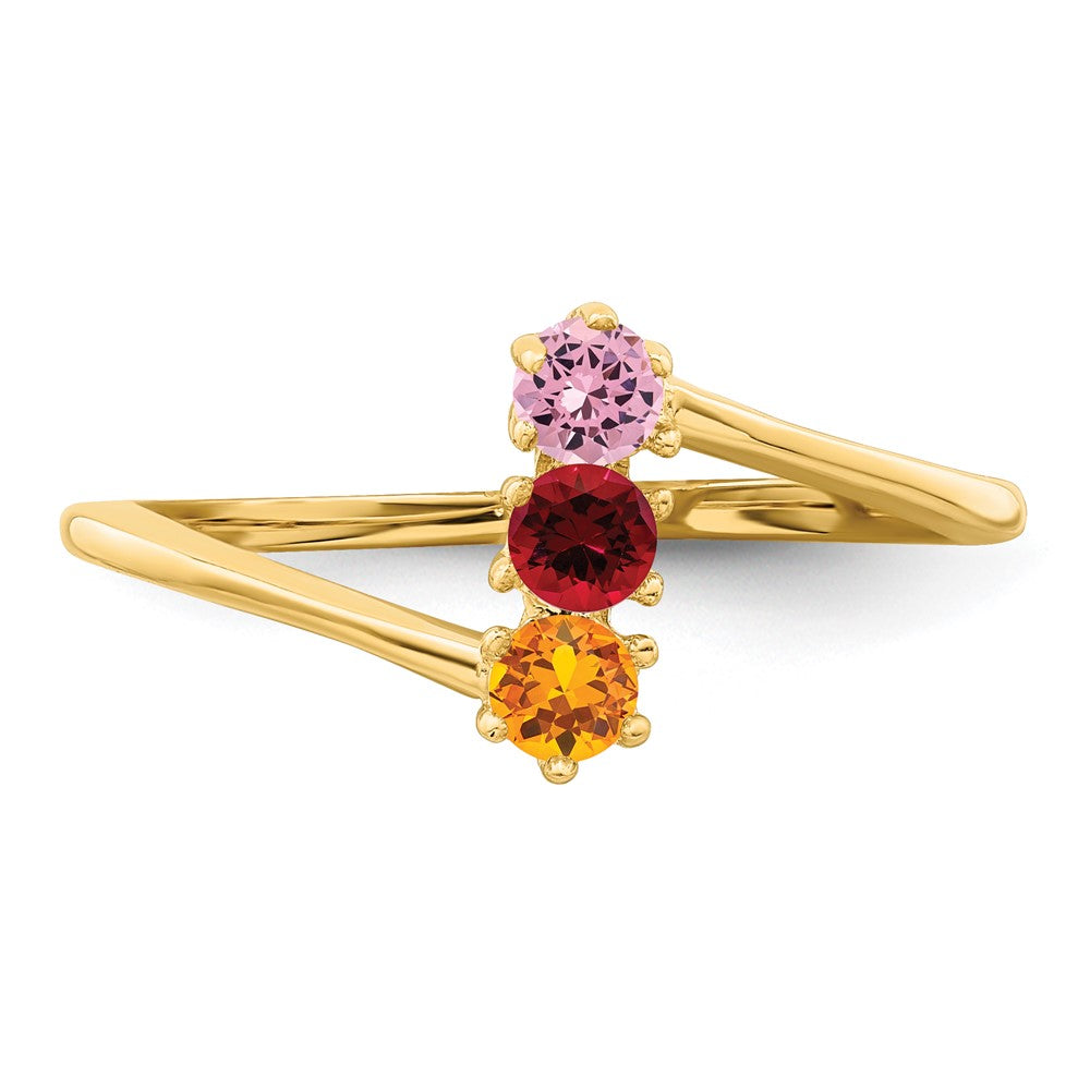 14k Genuine 3 Stone Mother's Ring