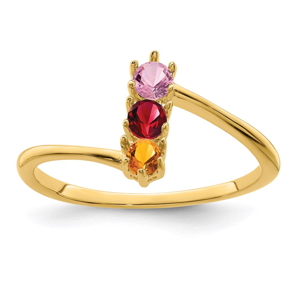 14k Synthetic Family Jewelry Ring