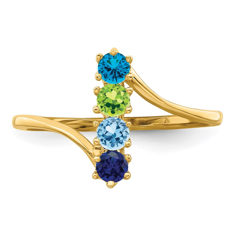 14k 3mm Synthetic Family Jewelry Ring