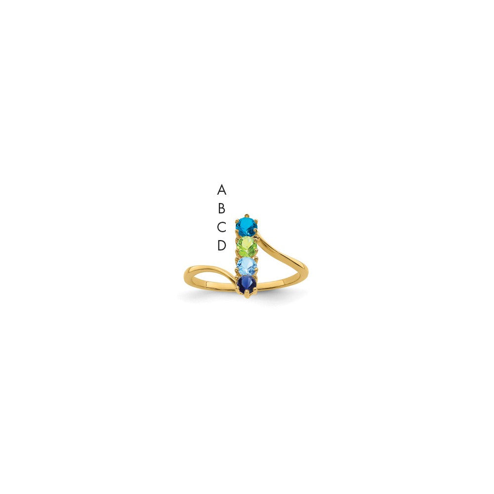 14k Genuine 4 Stone Mother's Ring