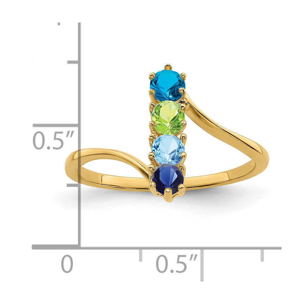 14k 3mm Synthetic Family Jewelry Ring